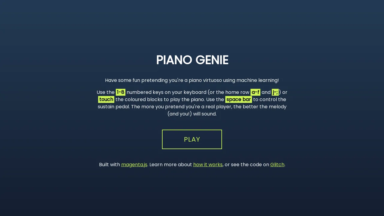 Piano Genie - BestofAI